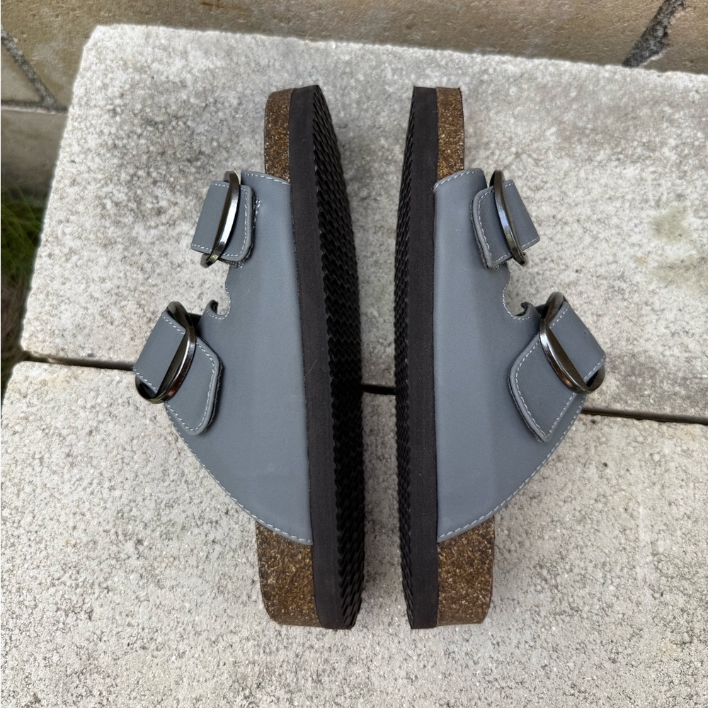 Cliffs Gray Double Buckle Sandals - Picture 6 of 8